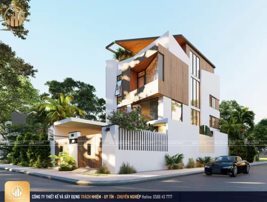 Mặt tiền biệt thự 4 tầng
