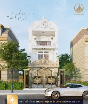 Xu Hướng Thiết Kế Nhà 3 Tầng Đẹp Tối Ưu Công Năng 4 Nhà 3 tầng phong cách Tân cổ điển do Thọ Quang Phát thiết kế và thi công
